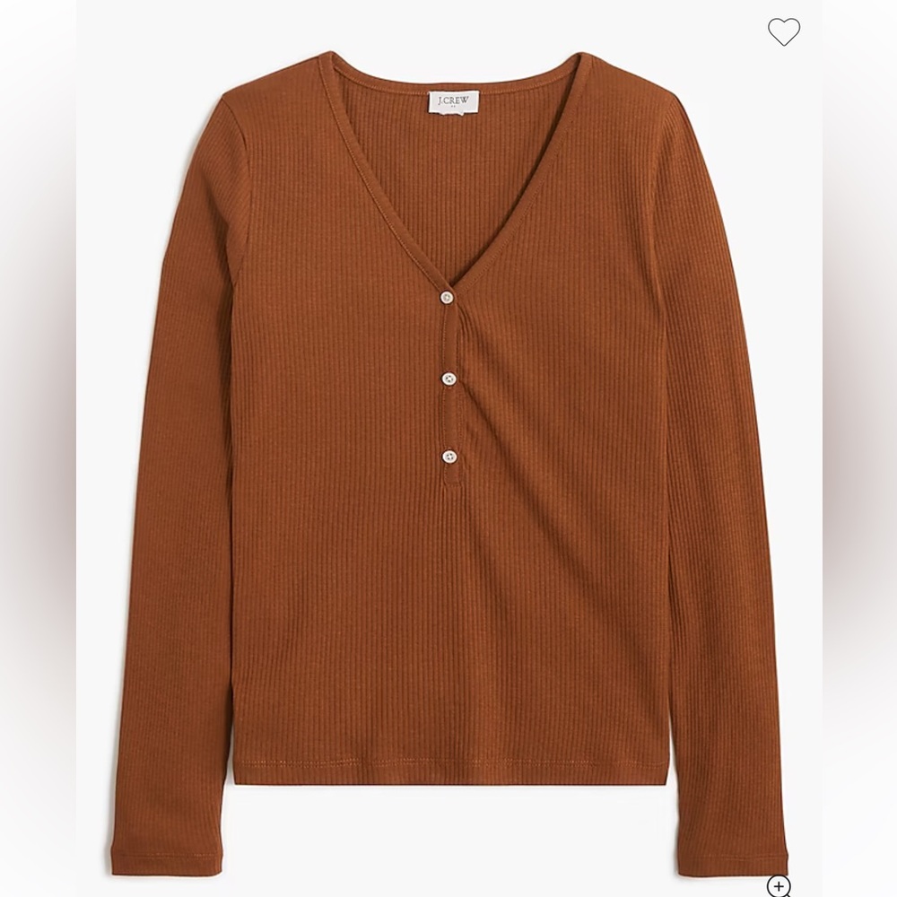 J. Crew Brown Fitted Long Sleeve Blouse